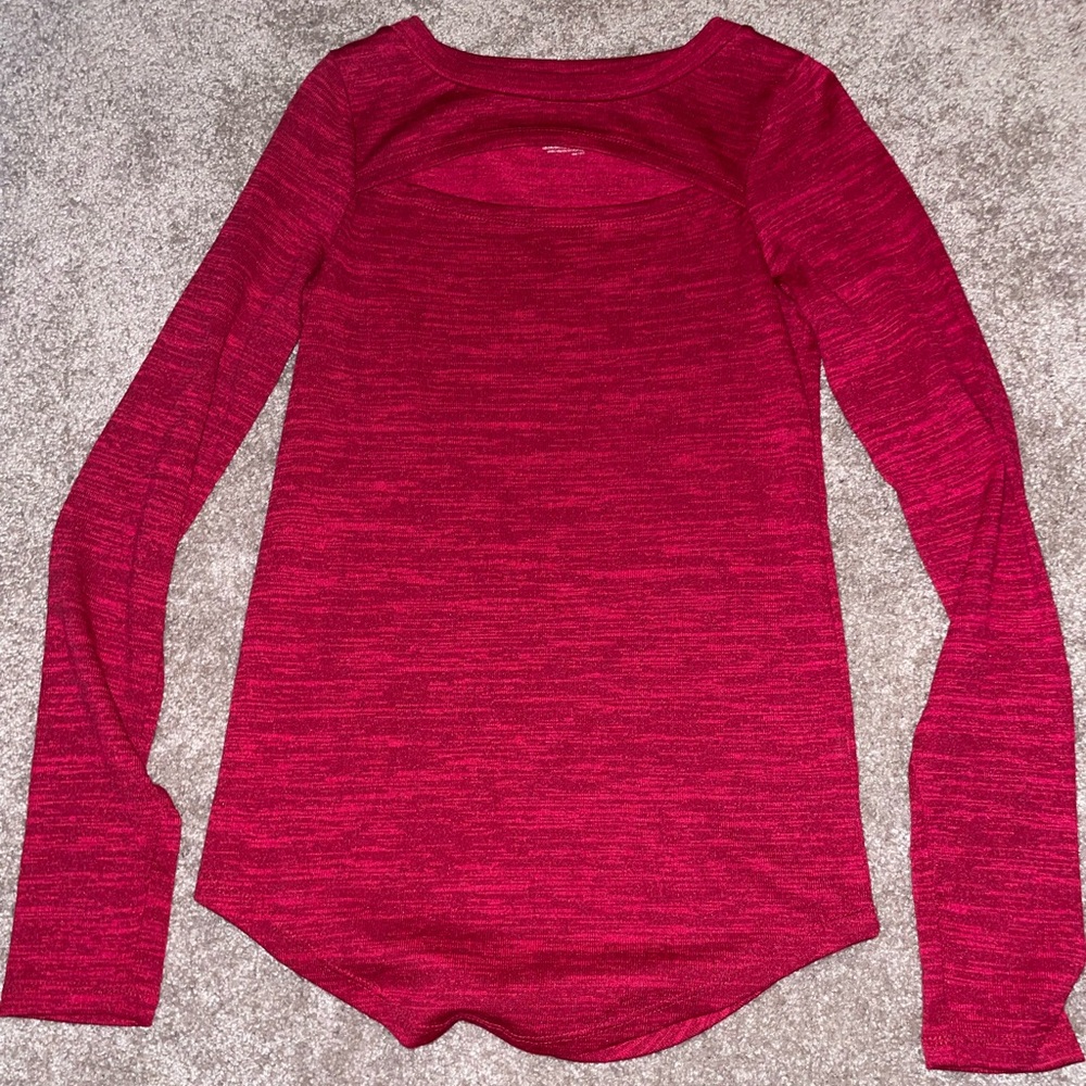 Women's Red Long Sleeve Top